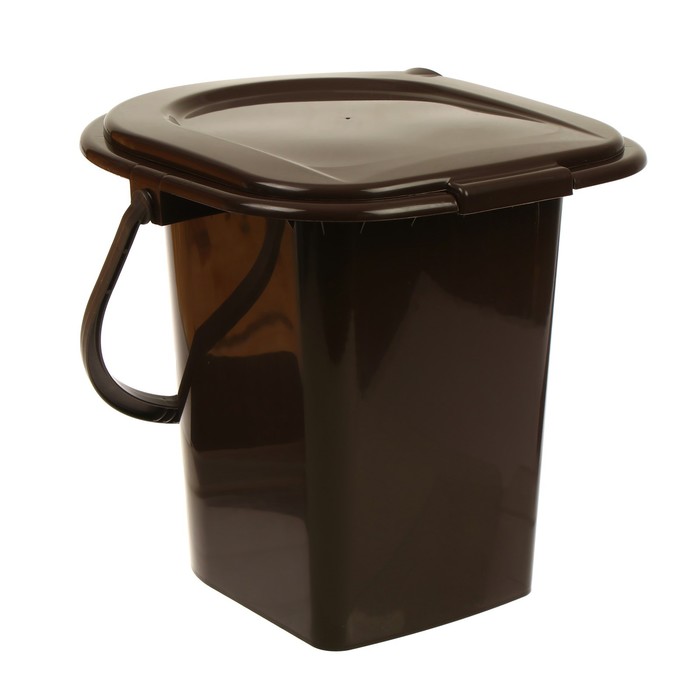 Ведро-туалет, h=40 см, 13 л, со съёмной ручкой, коричневое
