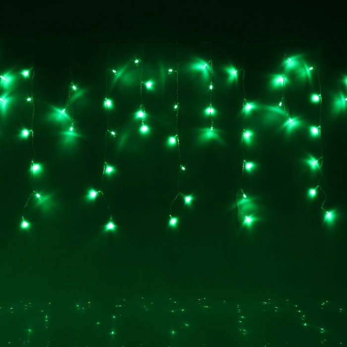 УЦЕНКА Гирлянда «Бахрома», уличная, 3 0×6 м, УМС, 3 Вт, 160 LED, 220 В, зелёная