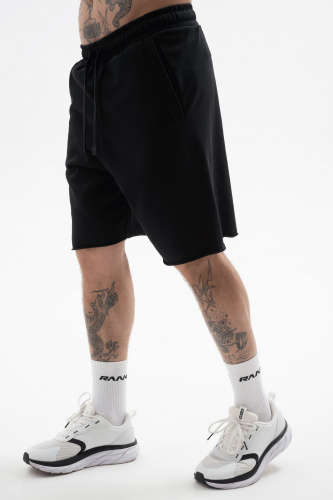 Шорты мужские Man, French Terry RAWS Shorts, Black, RANK