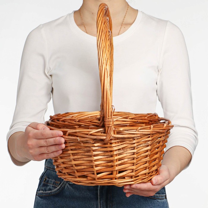 Набор корзин плетёных, 3 шт., 30×22/33 см, 26×12/28 см, 20×10/23 см, ива