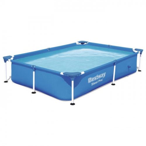 Бассейн каркасный Bestway Steel Pro 56401, 221×150×43 см, прямоугольный