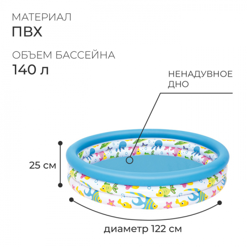 Бассейн надувной Bestway 51009/51226 , 122×25 см, от 2 лет, в ассортименте