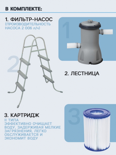 Бассейн каркасный Bestway Steel Pro Max 5614X, 366×100 см, фильтр-насос, лестница, круглый
