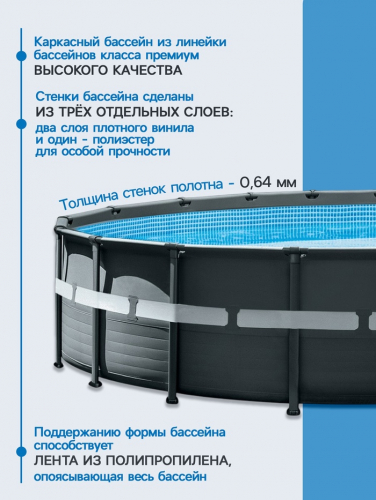 Бассейн каркасный INTEX Ultra XTR Frame 26330NP, 549×132 см, песчаный фильтр-насос, лестница, тент, подстилка, круглый