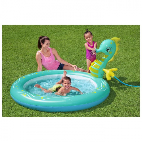 Бассейн надувной Bestway Seahorse, 188×160×86 см, с распылителем, 53114