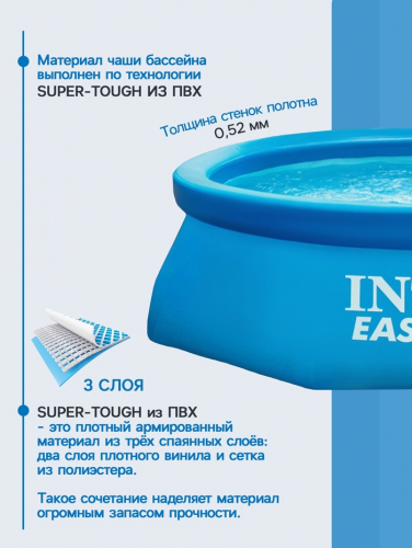 Бассейн надувной INTEX Easy Set, 244×61 см, круглый