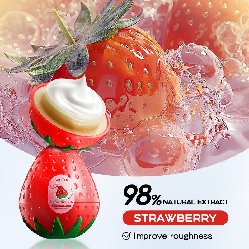 Крем для рук с экстрактом КЛУБНИКИ Sadoer, 35 гр.