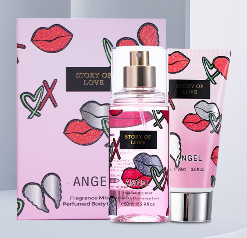 (ЗАМЯТА КОРОБКА) Набор парфюмированный спрей + лосьон для тела ANGEL, 88 мл. + 90 мл.