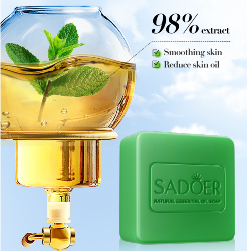 Мыло для лица и тела с экстрактом МЯТЫ Sadoer Organic Pepermint Fragrant Soap, 100 гр.