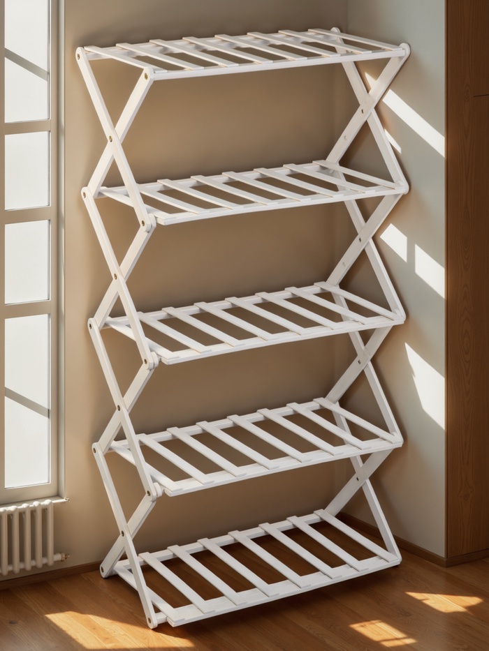 Подставка для цветов Greengo, 5 полок, 50×25×89 см, напольная, бамбук, белая