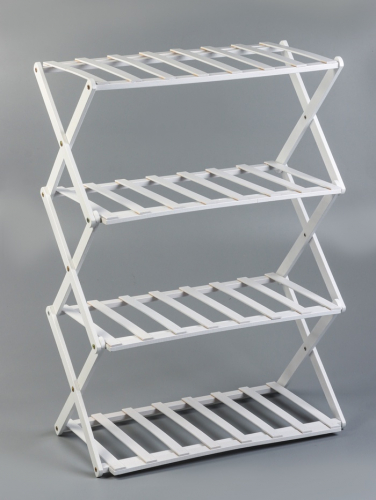 Подставка для цветов Greengo, 4 полки, 50×25×68 см, напольная, бамбук, белая