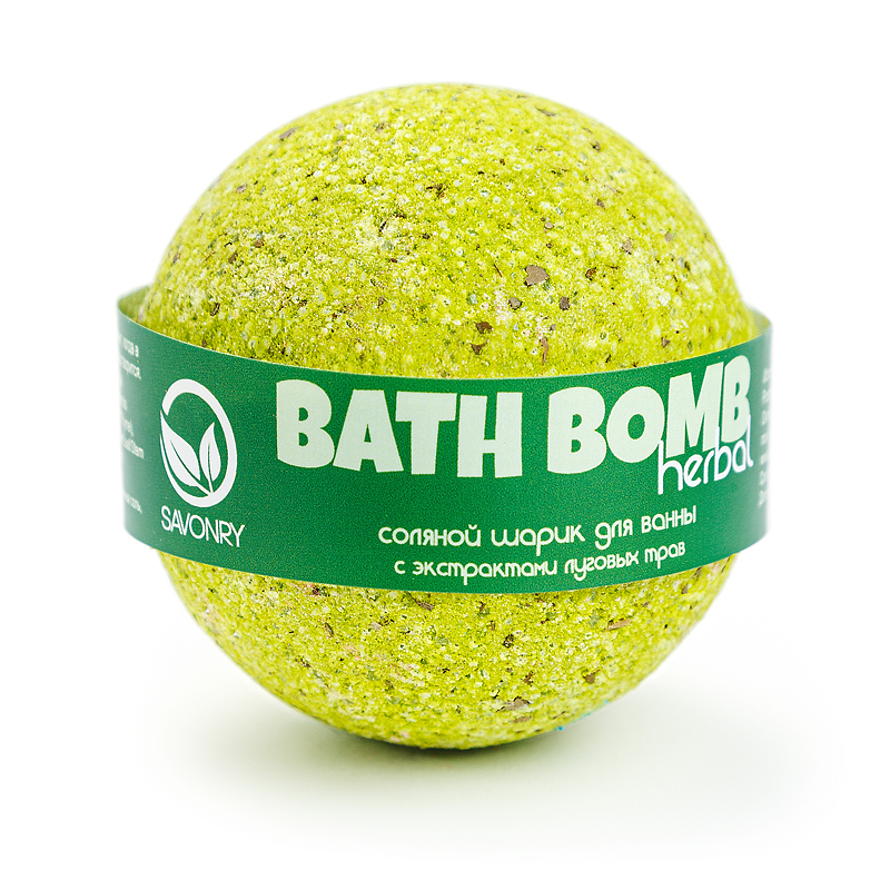 SAVONRY Бомбочка для ванн HERBAL(экстракт луговых трав) (1 шт)