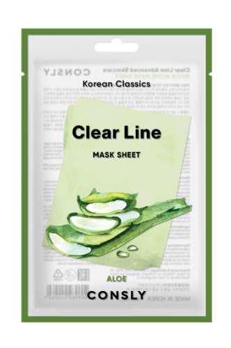 Тканевая маска увлажняющая с экстрактом алоэ Clear Line Korean Classics Aloe Mask Sheet 1шт