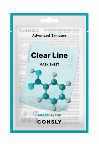 Тканевая маска выравнивающая с фруктовыми кислотами Clear Line Advanced Skincare Fruit Acid Mask Sheet 1шт