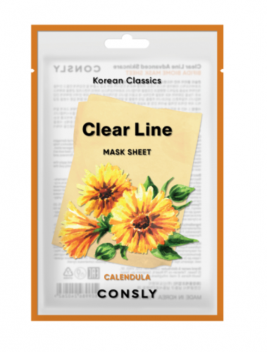 Тканевая маска балансирующая с экстрактом календулы Clear Line Korean Classics Calendula Mask Sheet 1шт