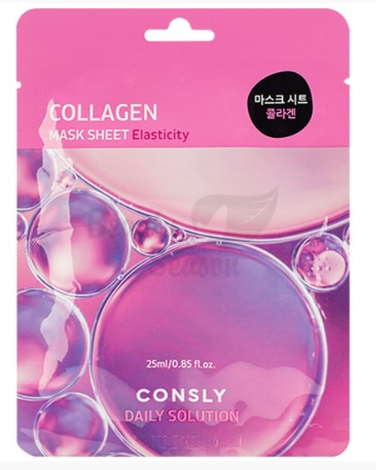 Тканевая маска для лица с гидролизованным морским коллагеном Daily Solution Collagen Mask Sheet Elasticity 1шт