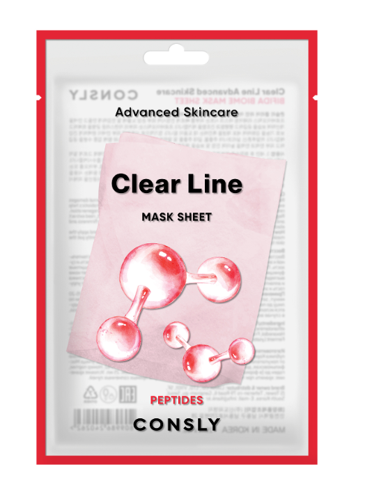 Тканевая маска антивозрастная с пептидами Clear Line Advanced Skincare Peptides Mask Sheet 1шт