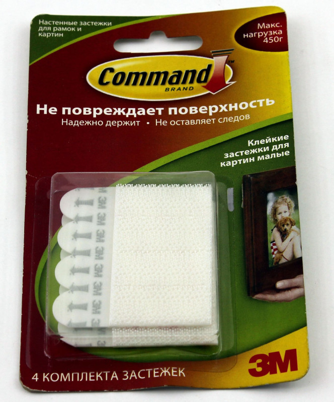 3M command легкоудаляемые сцепляемые клейкие застежки для рамок, картин 4шт малые