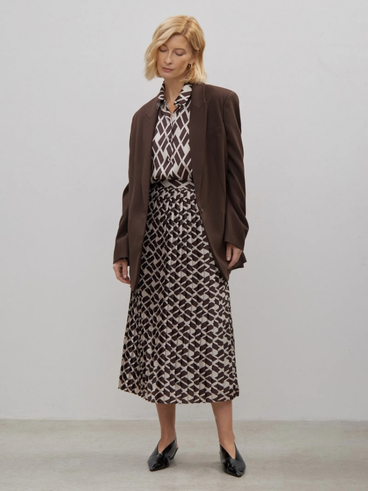 Юбка с плиссировкой ,
80% полиэстер, 20% вискоза ,