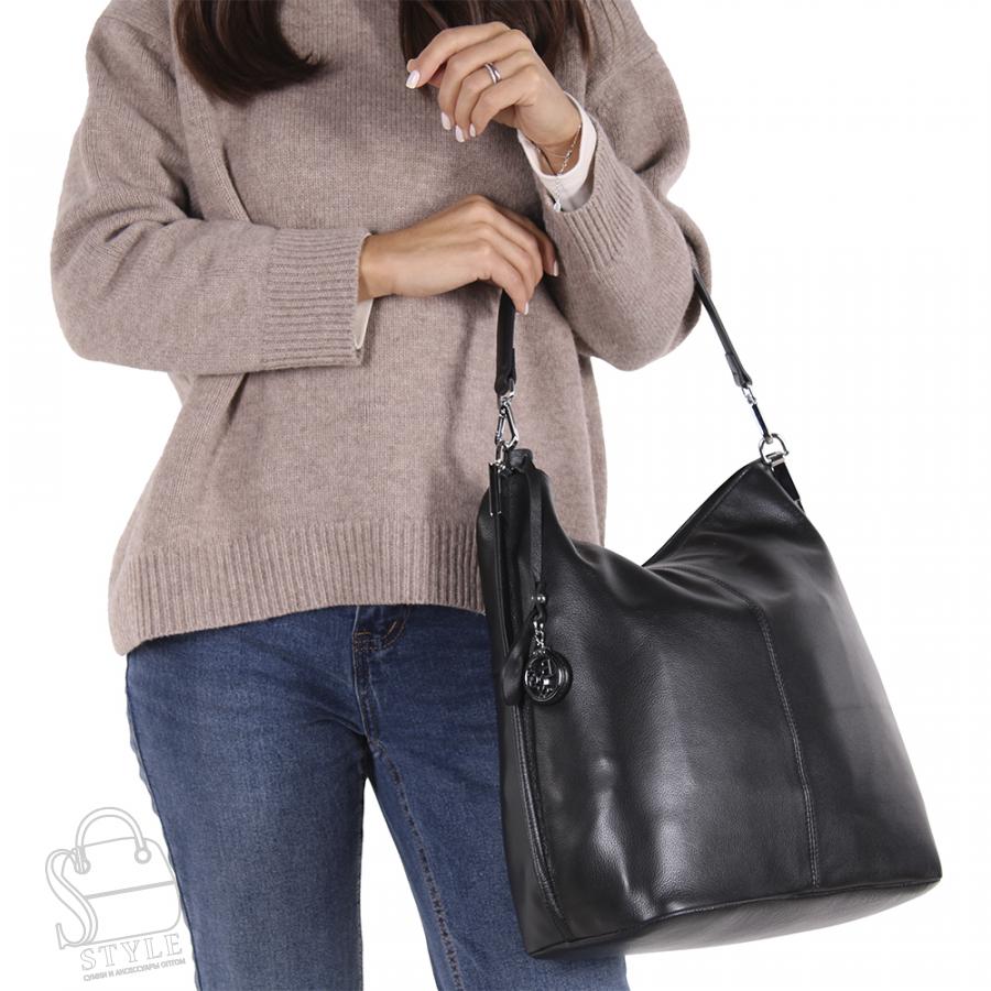 Сумка женская кожаная 18307 black Polina&Eiterou