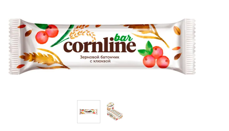 «Cornline», зерновой батончик с клюквой, 30 г