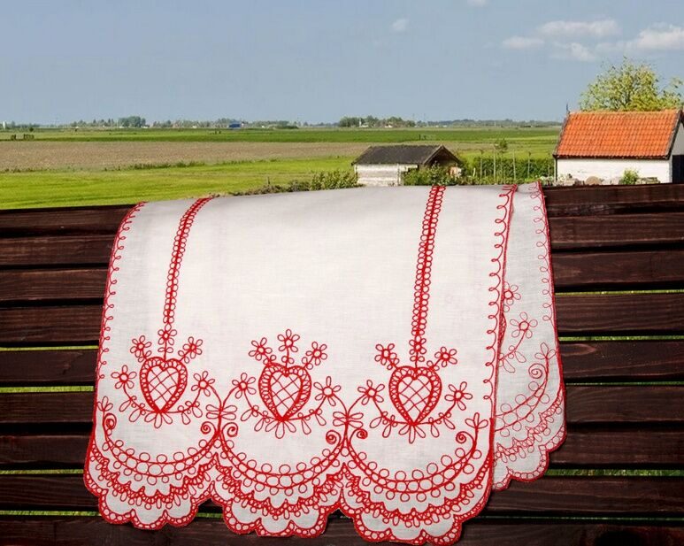 Рушник льняной с вышивкой модель 219Т лен 100%