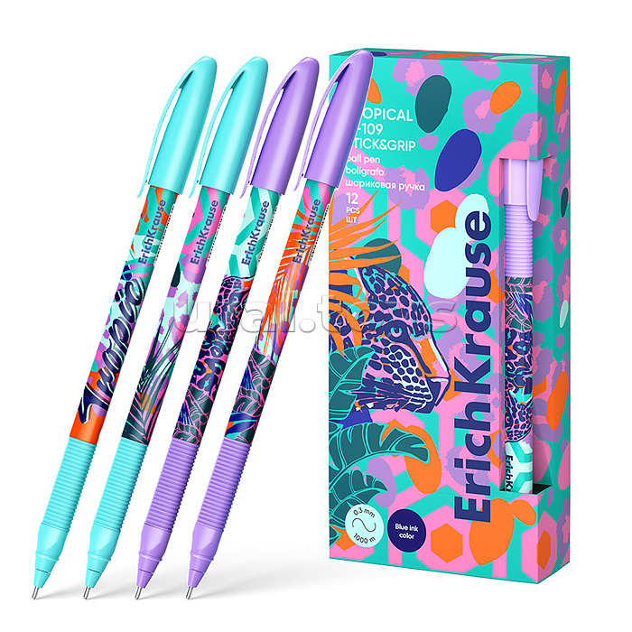 Ручка шариковая U-109 Stick&Grip Tropical 1.0, Ultra Glide Technology, цвет чернил синий