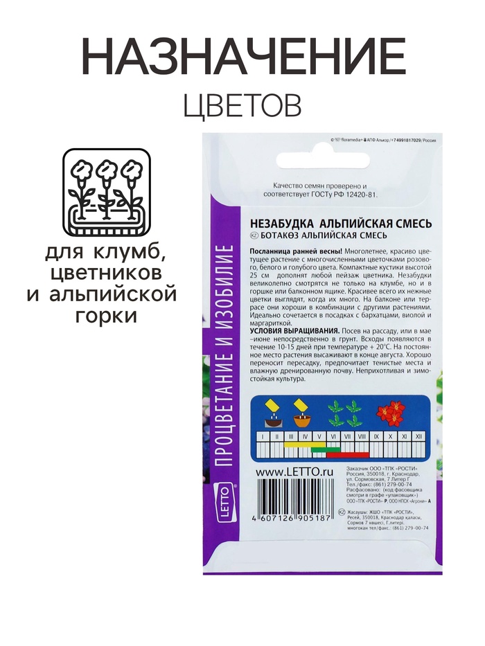 Семена цветов Незабудка