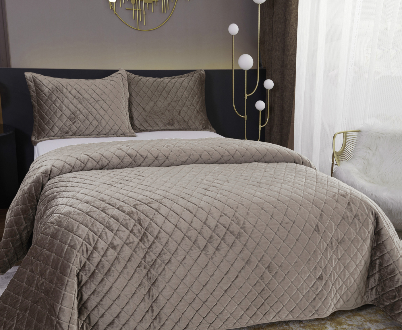 Натаниэль (серый) Покрывало 160х220