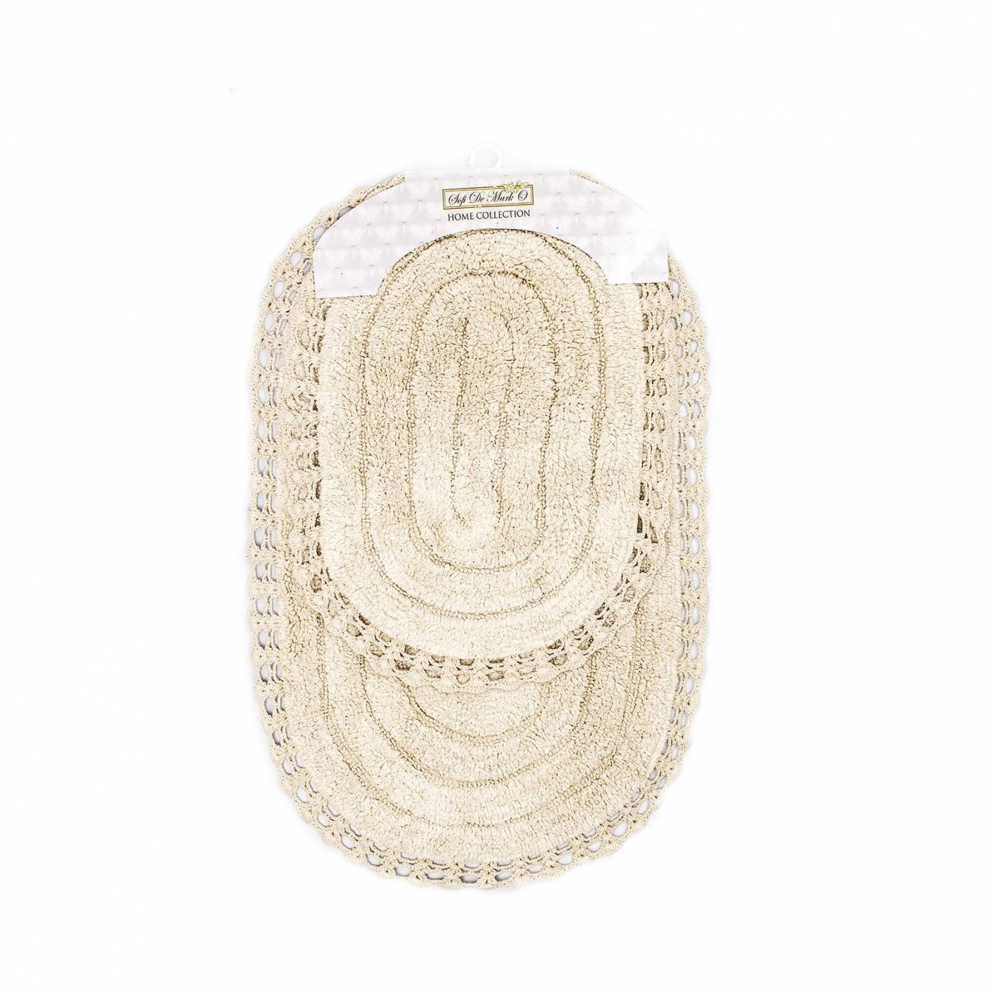 YANA (беж) Набор ков. для ванной кружевной 60х100 и 50х70