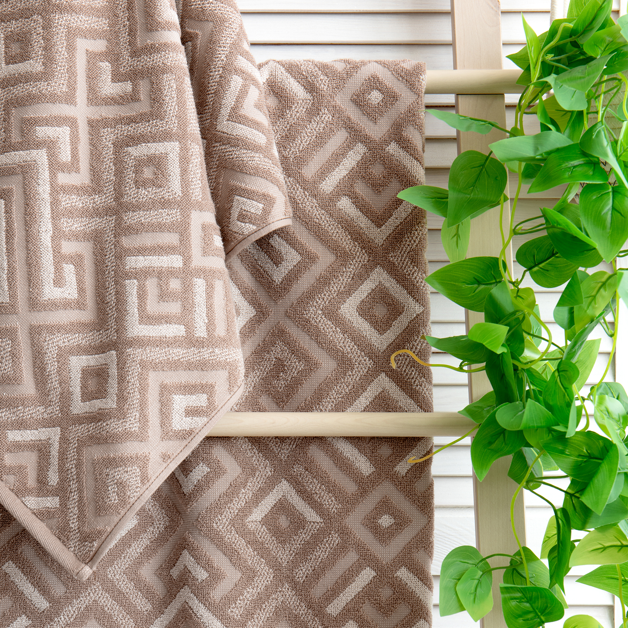 Полотенце Махровое махровое 50/90 420Г/М2 Сиена Вид 2 Цвет Мокко/светло-беж