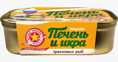 Печень и икра трески 115гр Вкусные Консервы