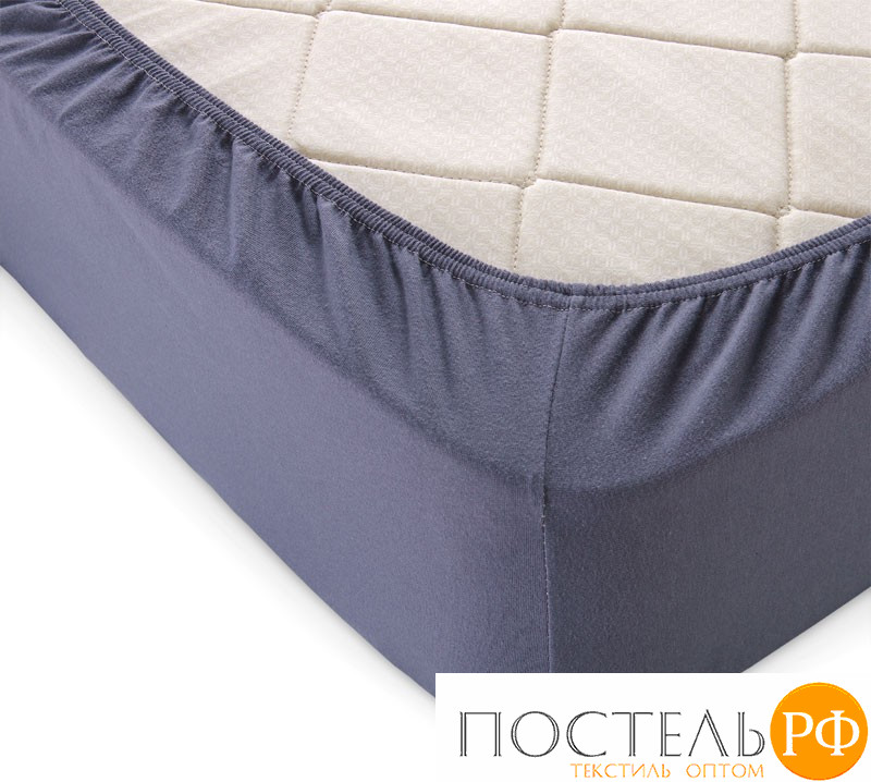 Р511Тгра Графит простыня ТРИКОТАЖ 120*200*20 на резинке Р511Т 140гр Трикотажное полотно Текс-Дизайн