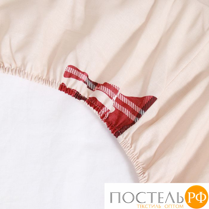 Простыня на резинке Этель Scottish deer 160х200х25, 100% хлопок, поплин 125г/м2
