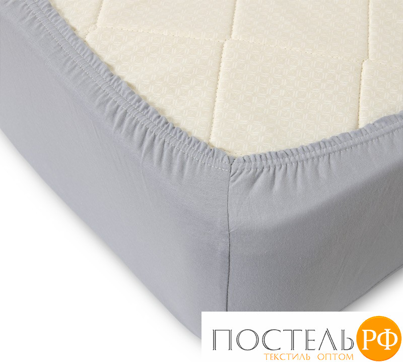 Р511Тсер Серый простыня ТРИКОТАЖ 120*200*20 на резинке Р511Т 140гр Трикотажное полотно Текс-Дизайн