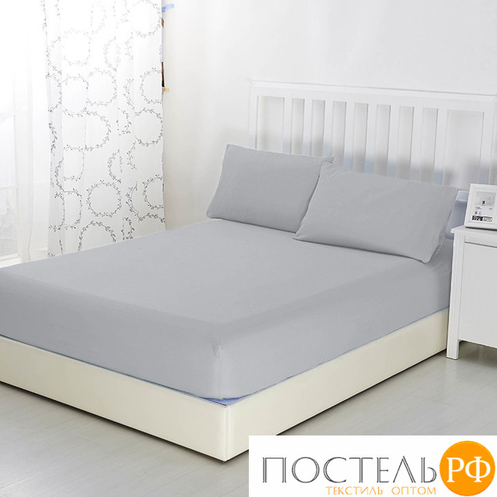 Р511Тсер Серый простыня ТРИКОТАЖ 120*200*20 на резинке Р511Т 140гр Трикотажное полотно Текс-Дизайн