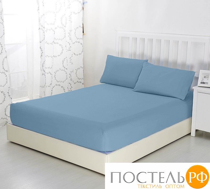 Р511Тгель Голубая ель простыня ТРИКОТАЖ 120*200*20 на резинке Р511Т 140гр Трикотажное полотно Текс-Дизайн