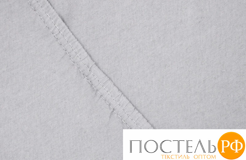 Простынь на резинке 140x200x20 трикотажная цвет серый