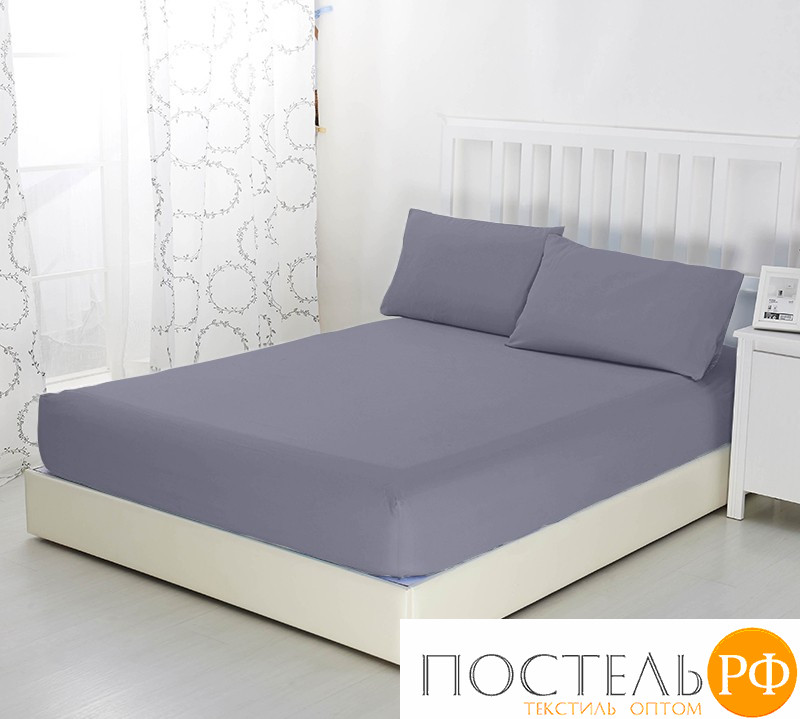 Р511Тгра Графит простыня ТРИКОТАЖ 120*200*20 на резинке Р511Т 140гр Трикотажное полотно Текс-Дизайн