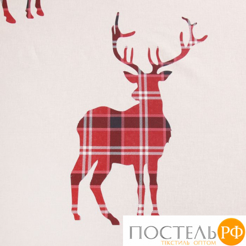 Простыня на резинке Этель Scottish deer 160х200х25, 100% хлопок, поплин 125г/м2