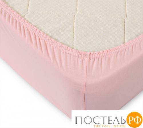 ш200200роз Розовый простыня ТРИКОТАЖ 200*200*20 на резинке Р015Т Трикотажное полотно Текс-Дизайн