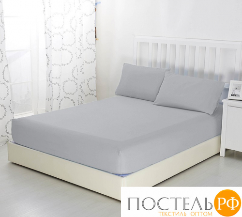 Р511Тсер Серый простыня ТРИКОТАЖ 120*200*20 на резинке Р511Т 140гр Трикотажное полотно Текс-Дизайн