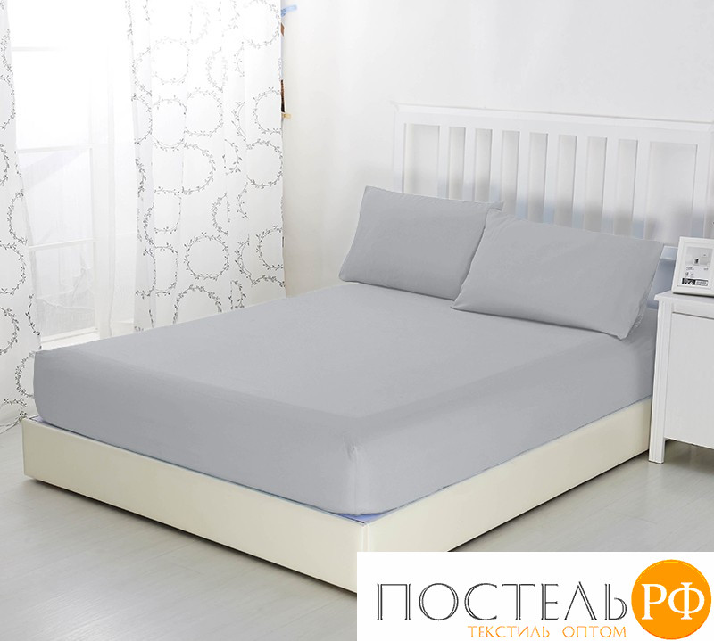Р511Тсер Серый простыня ТРИКОТАЖ 120*200*20 на резинке Р511Т 140гр Трикотажное полотно Текс-Дизайн