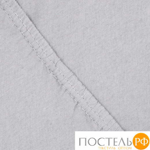 Простынь на резинке 140x200x20 трикотажная цвет серый