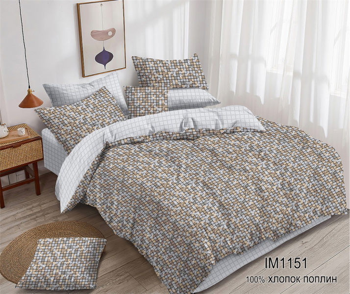 Постельное белье из Поплина с наволочками 50х70 ПН-116