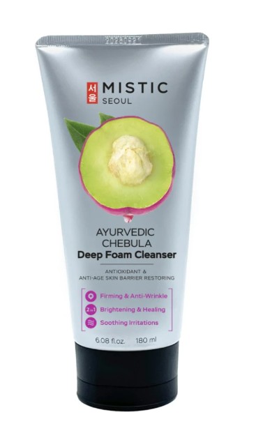 MISTIC AYURVEDIC CHEBULA Deep Foam Cleanser Глубокоочищающая пенка для умывания с экстрактом аюрведической чебулы 180мл