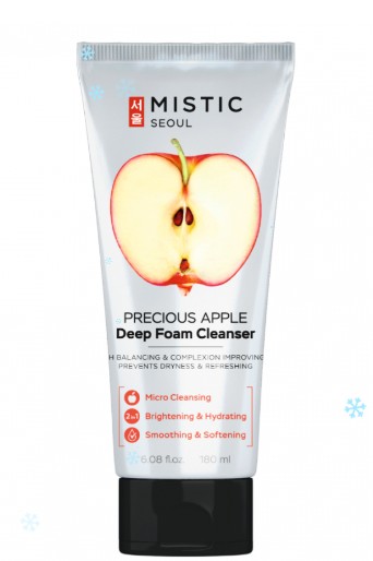 MISTIC PRECIOUS APPLE Deep Foam Cleanser Глубокоочищающая пенка для умывания с экстрактом яблока 180мл