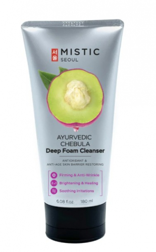 MISTIC AYURVEDIC CHEBULA Deep Foam Cleanser Глубокоочищающая пенка для умывания с экстрактом аюрведической чебулы 180мл