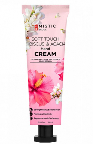 MISTIC SOFT TOUCH HIBISCUS & ACACIA Hand Cream Крем для рук питательный с антиоксидантным эффектом с экстрактами гибискуса и акации 100мл