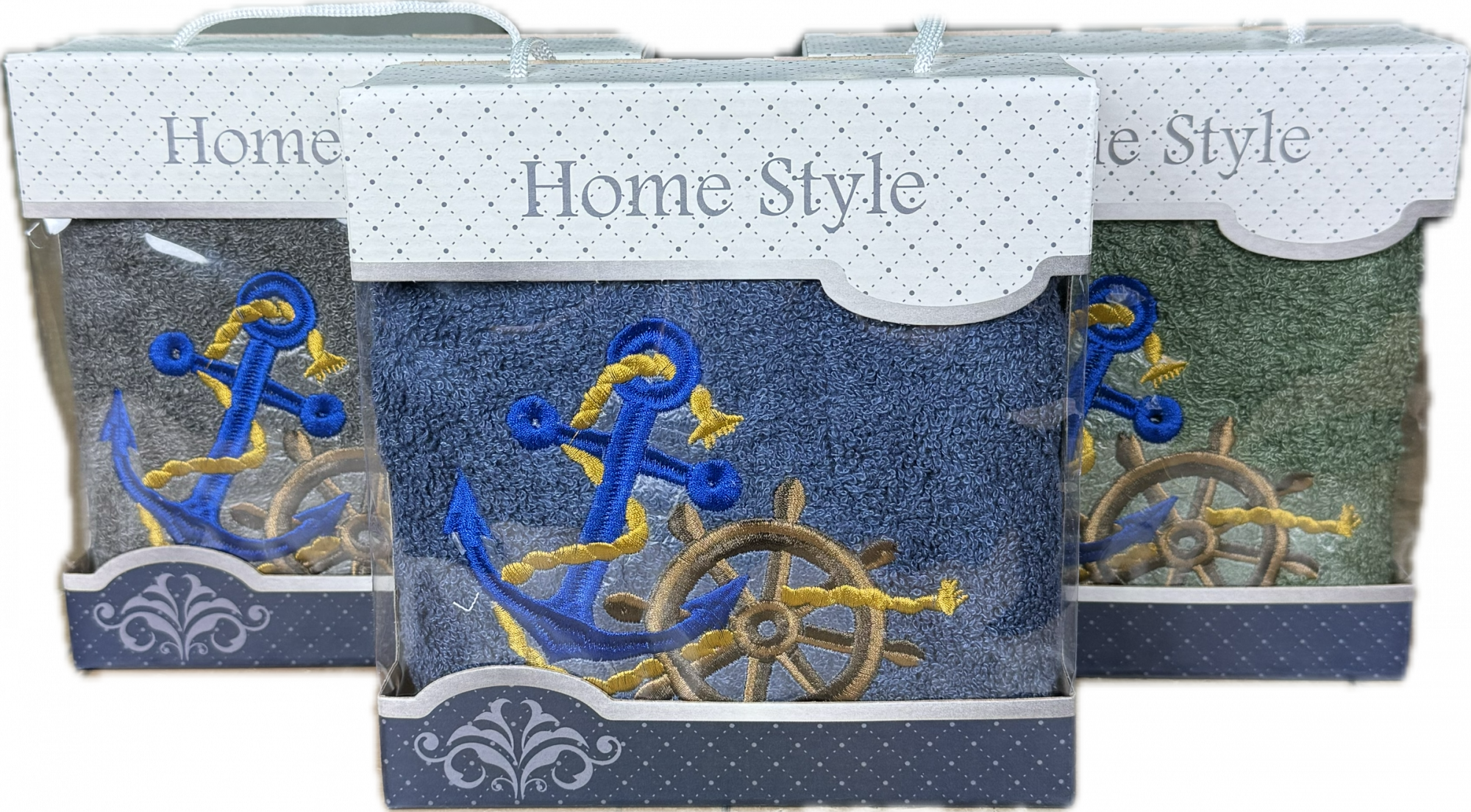 Полотенце махровое в подарочной коробке ЯКОРЬ И ШТУРВАЛ 1 пр р-р 50х90